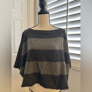 Vince Charcoal and Light Gray Striped top 100% cashmere boxy crop